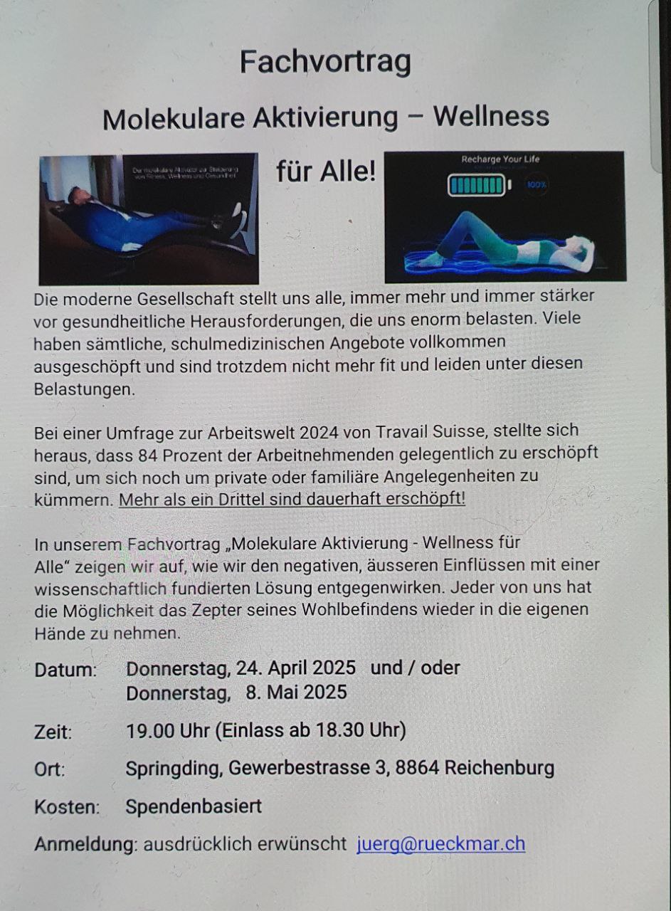 Fachvortrag Molekulare Aktivierung – Wellnes für Alle