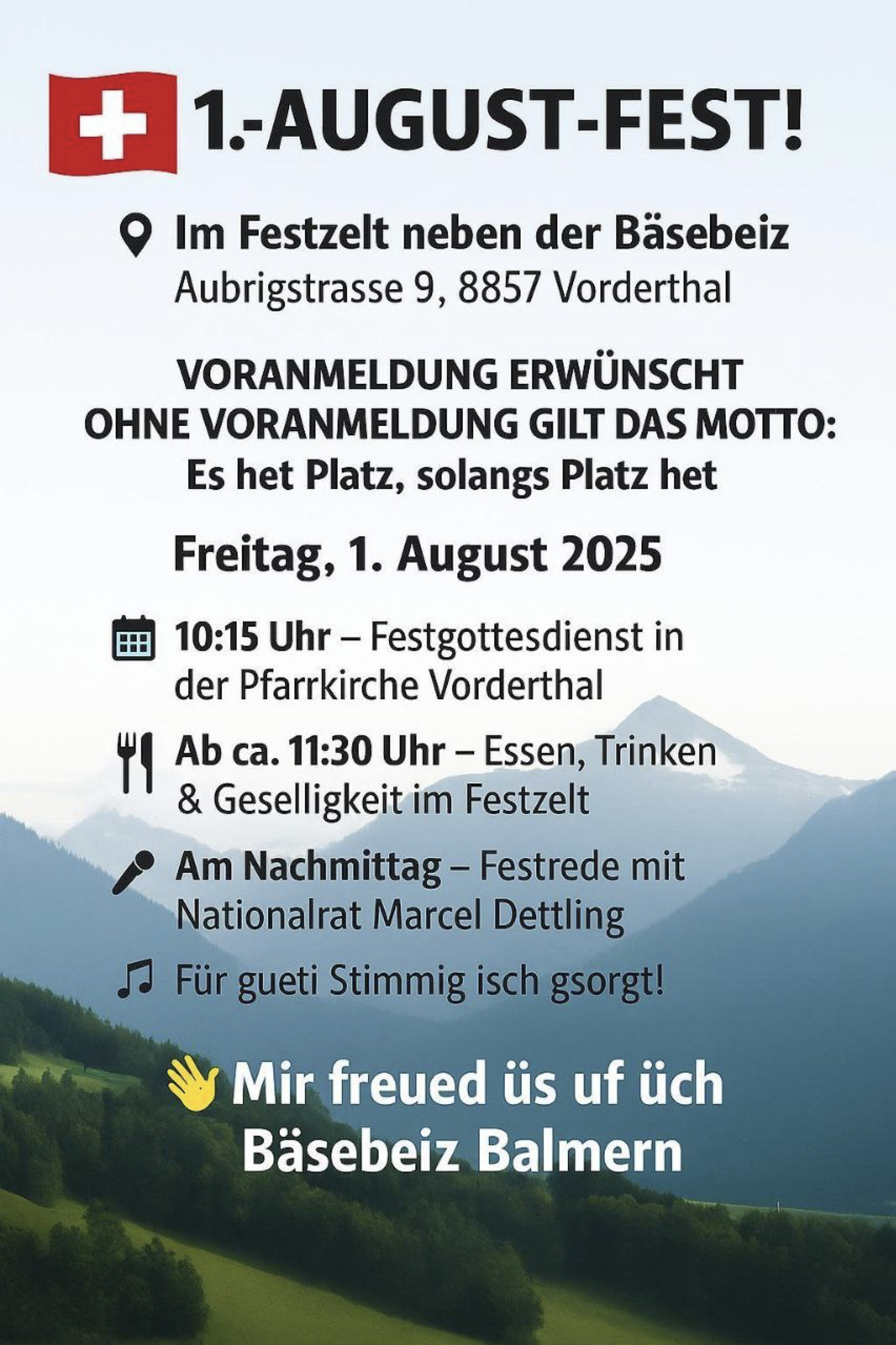 1. – AUGUST-FEST! Vorderthal