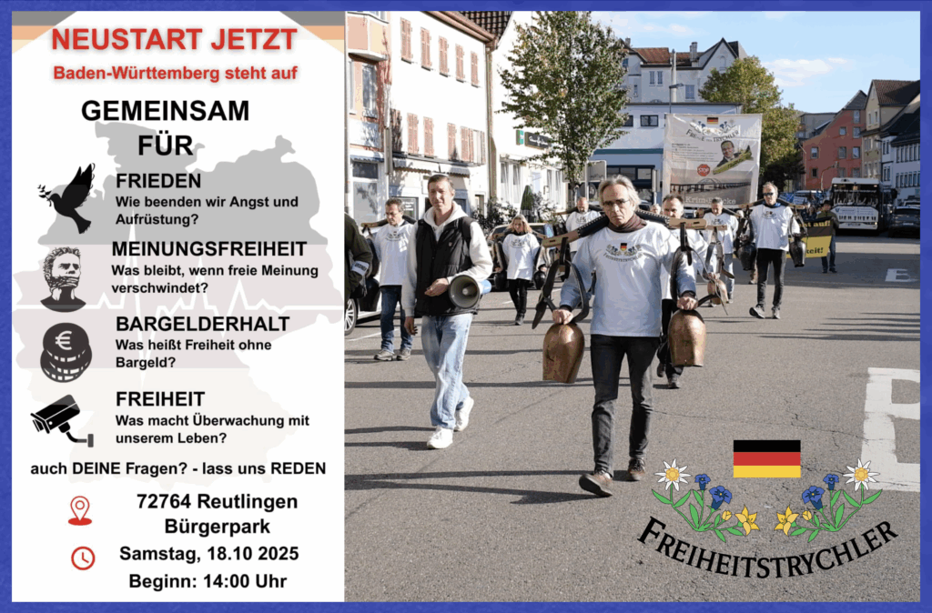 Baden-Württemberg steht auf ! Kundgebung am 18. Oktober 2025 in Reutlingen (DE)