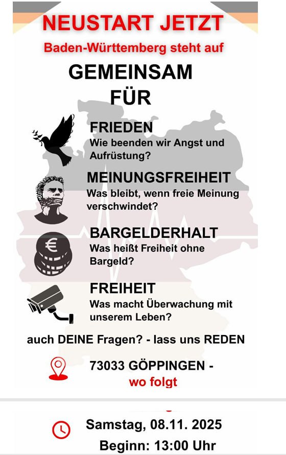 Baden Württemberg seht auf ! Gemeinsam für Frieden und Freiheit!