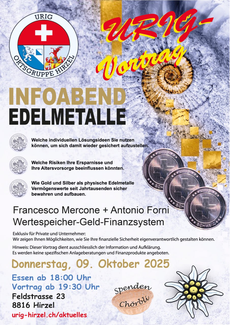 Urig-Vortrag Infoabend Edelmetalle