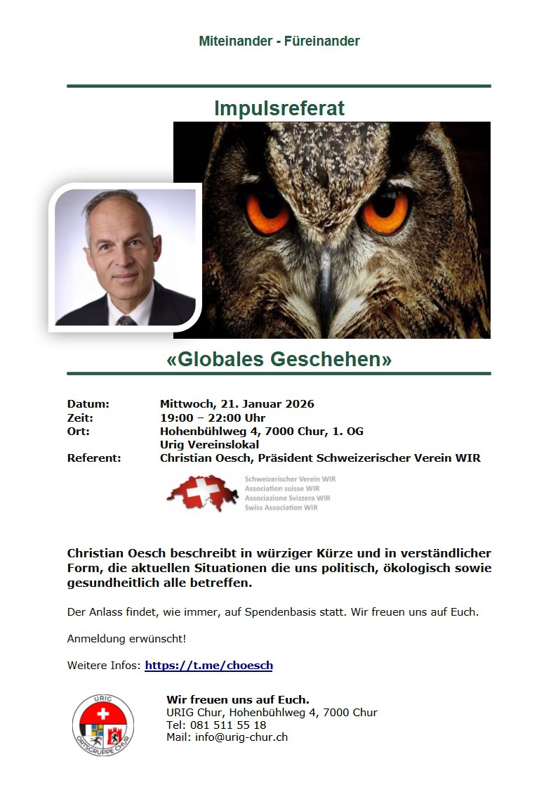 Event: Globales Geschehen / WHO Referent: Christian Oesch