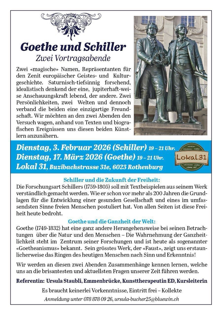 Goethe und Schiller Zwei Vortragsabende